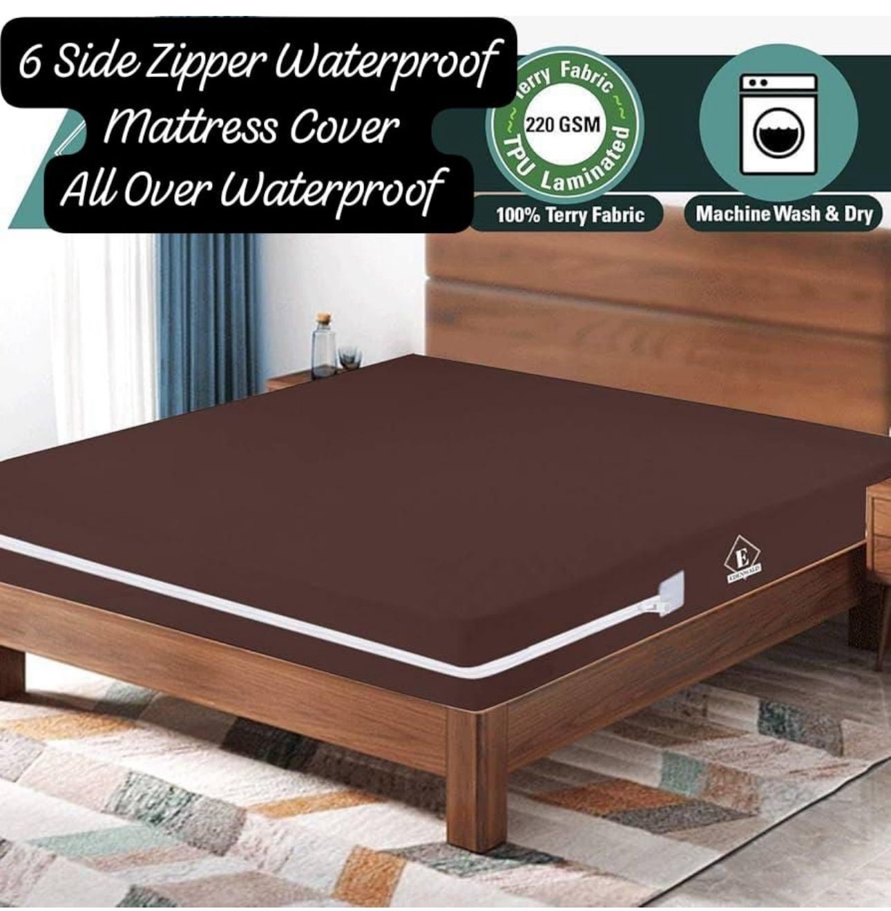 6 SIDE ZIPPER WATERPROOF MATTRESS COVER